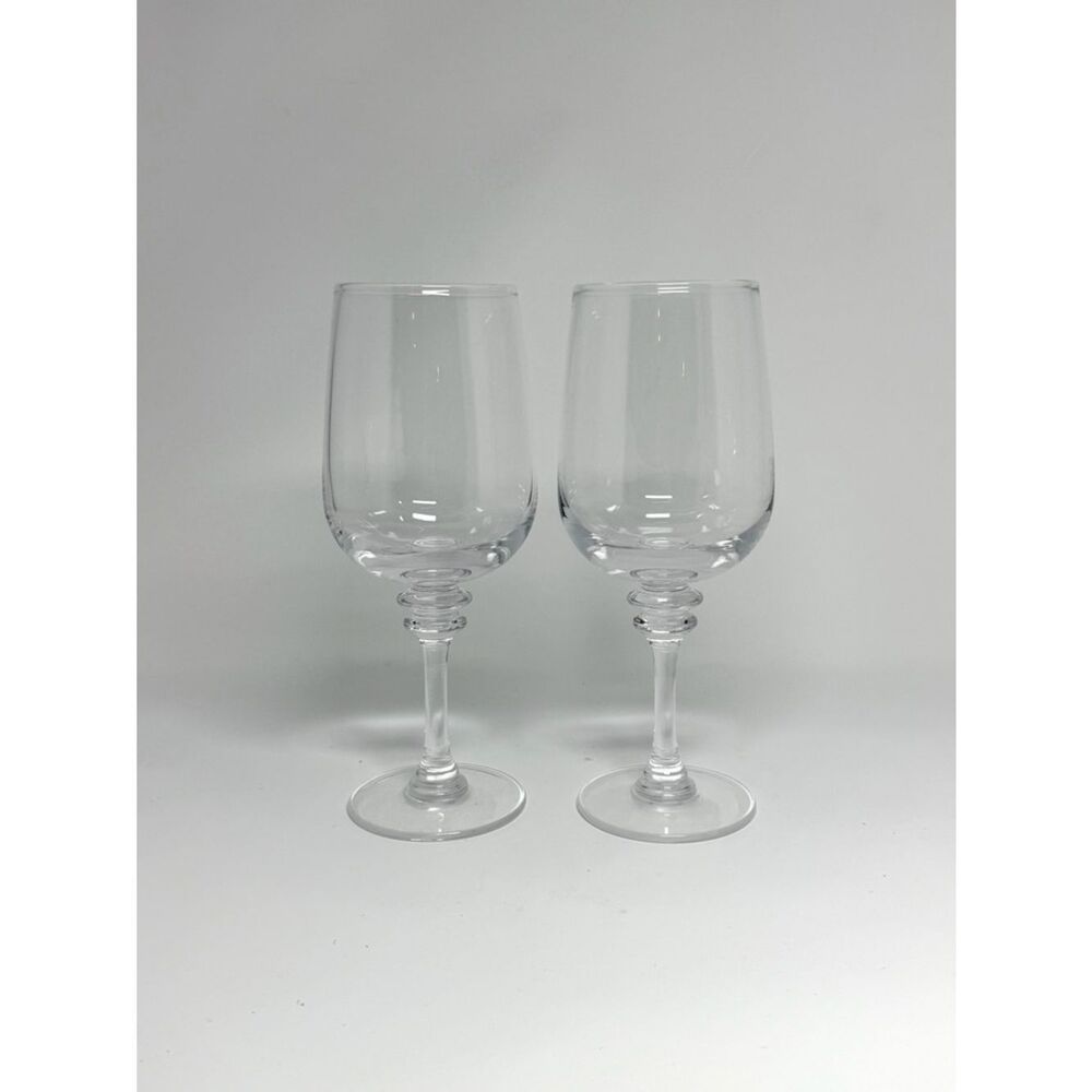Set of 2 Pottery Barn Claro Stemmed Wine Glasses Goblets